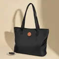 Sac fourre-tout classique en nylon noir avec longues bretelles et logo rond - Taille unique / Noir