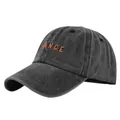 Dettaglio del cappellino vintage in cotone grigio con ricamo CHANCE 3D arancione - Regolabile / Nero