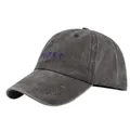 Dettaglio del ricamo viola CHANCE sul cappellino da baseball in cotone lavato grigio - Regolabile / caffè