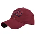 Cappellino baseball USAF bordeaux effetto invecchiato con ricami vintage 3D uomo - Lavaggio Invecchiato (2Rosso Vino) / Borgogna