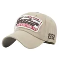 Gorra de béisbol vintage de algodón caqui con bordado Arizona 1932 y detalles de parche - Ajustable / Caqui