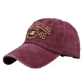 Vintage burgundy baseball cap with San Francisco embroidery and US flag shield - Adjustable / Burgundy
