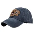 Navy blue vintage San Francisco 46 embroidered baseball cap with USA flag patch - Adjustable / Navy Blue