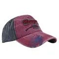 Casquette vintage délavée bordeaux et gris avec broderie New York 1985 de style rétro - Bordeaux