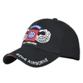 82nd Airborne Division baseball cap with 3D embroidery and eagle wing badge on black fabric - Adjustable / Black
