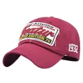 Gorra de béisbol granate vintage lavada con bordado 1932 y parche Arizona de estilo - Ajustable / Burdeos