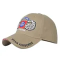 Gorra de béisbol kaki 82nd Airborne Division con bordado y alas de paracaidista - Ajustable / Caqui