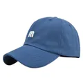 Classic navy blue cotton baseball cap with white 3D embroidered m letter logo - Adjustable / Dark Blue