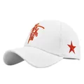 White baseball cap with Chinese calligraphy embroidery and red star detail - Adjustable / Calligraphy China Style / White