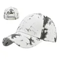 Γυναικείο καπέλο tie-dye με άνοιγμα για αλογοουρά και ελαστικούς χιαστί ιμάντες - Ρυθμιζόμενο / Μπλε/Λευκό Tie-dye