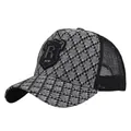 Casquette trucker respirante avec logo R en 3D et texture de tissage en losange - Réglable 54-59 / Gris