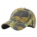 Vue détaillée du motif camouflage feuilles sur la casquette de baseball en coton - Camouflage de Feuilles (Tout Tissu)