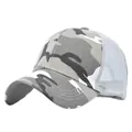 Berretto da baseball mimetico grigio con retro in rete traspirante e visiera curva - Mimetico Grigio (Rete)