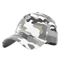Cappellino da baseball classico mimetico grigio e bianco con mesh traspirante a 6 pannelli - Mimetico Grigio (Tutto Tessuto)