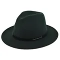 Detail of dark green fedora hat featuring black band and metallic silver studs - M (56-58cm) / Deep Grass Green