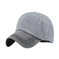 Détail d'une casquette de baseball vintage bicolore avec surpiqûres et œillets en métal - Réglable 54-59 / Noir et Gris