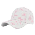 Dettaglio del motivo tie-dye rosa su cappellino da baseball in cotone bianco con twill - Regolabile / Rosa