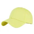 Detailed close-up of vibrant yellow baseball cap showing stitching and fabric texture - Adjustable 54-59 / Neon Yellow