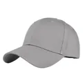 Detailed side view of a dark grey twill cotton baseball cap with pre-curved brim - Adjustable 54-59 / Gray