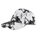 Black and white tie-dye graffiti baseball cap with a classic curved brim and artistic pattern - Adjustable 54-59cm / White Black Splatter (5)
