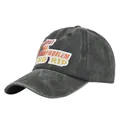 Dettaglio ravvicinato del cappello da baseball in cotone lavato con ricamo Send Rip - Regolabile / Verde Militare