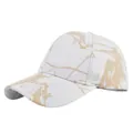 Detail of a six-panel tie-dye baseball cap featuring a marble-like texture in light brown - Adjustable 54-59cm / White Khaki Marble (7)