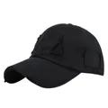 Gorra de béisbol vintage de algodón lavado con detalles desgastados y visera rota - Ajustable 54-59 / Negro