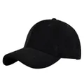 Dettaglio del tessuto in velluto a coste nero del cappellino con occhielli ricamati - Regolabile 54-59 / Nero