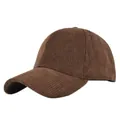 Dettaglio del cappellino da baseball in velluto a coste marrone caffè con visiera curva - Regolabile 54-59 / caffè