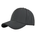 Détail de la casquette de baseball en coton gris anthracite avec structure à six panneaux et visière - Gris clair