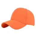 Vue détaillée de la texture du tissu en coton orange et des coutures de la casquette - Orange