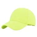Détail de la casquette de baseball en coton jaune fluo montrant la texture du tissu - Vert Fluorescent