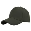 Détail d'une casquette en coton vert foncé avec visière incurvée et coutures renforcées - Vert Militaire
