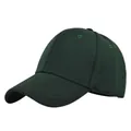 Détail d'une casquette en coton vert foncé avec coutures renforcées et œillets d'aération - Vert Herbe