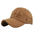 Gorra de béisbol de algodón marrón estilo vintage con bordes deshilachados y parches - Ajustable 54-59 / Marrón Oscuro