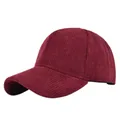 Berretto da baseball classico in velluto a coste bordeaux con texture vintage e visiera - Regolabile 54-59 / Borgogna