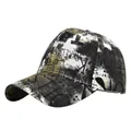 Graffiti street style baseball cap with black, white, and gold paint splash and letters - Adjustable / Black+Khaki