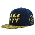 Casquette bleu marine et jaune avec broderie 177 3D et motif éclair sur la visière - Réglable / Bleu marine