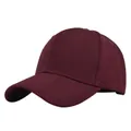 Casquette de baseball classique en coton bordeaux avec visière courbée et 6 pans - Bordeaux