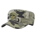 Close-up of camouflage cadet hat featuring 3D eagle embroidery and breathable metal eyelets - Adjustable (54-59) / Camouflage