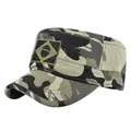 Detail of woodland camouflage patrol cap featuring a front diamond embroidery patch - Adjustable 54-59 / Camouflage