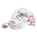 Berretto da baseball bianco con graffiti stile street e tipografia artistica - Regolabile 54-59cm / Bianco