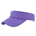 Detailed close-up of purple breathable mesh sun visor with high-quality stitching details - Adjustable / Purple