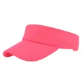 Detail of bright pink ponytail sun visor featuring breathable mesh fabric and fine stitching - Adjustable / Light Rose