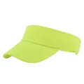 Detail of neon green ponytail visor cap made of breathable lightweight mesh fabric - Adjustable / Fluorescent Colors