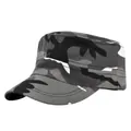 Detail of grey camouflage cadet cap showing multi-row reinforced stitching on the brim - Adjustable / Grey Camouflage