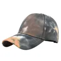 Verstellbare Tie-Dye Baseballkappe in Braun und Anthrazit aus dickem Baumwollstoff - Verstellbar / Gelb Batik-Dekor