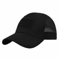 Berretto da baseball tattico nero con pannelli in rete e area velcro frontale - Nero