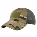 Detail of Multicam tactical cap with Velcro patch area and breathable mesh back - Multi-terrain Camouflage