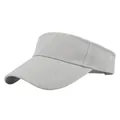 Detail of gray visor cap with reinforced stitching and twill cotton fabric texture - Gray
